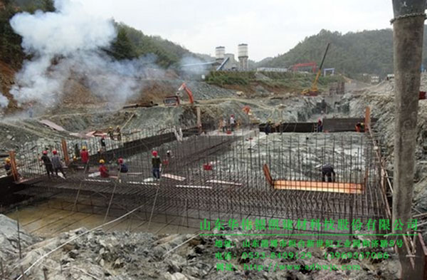 黄山月潭水库大坝主体首仓混凝土正式开始浇筑